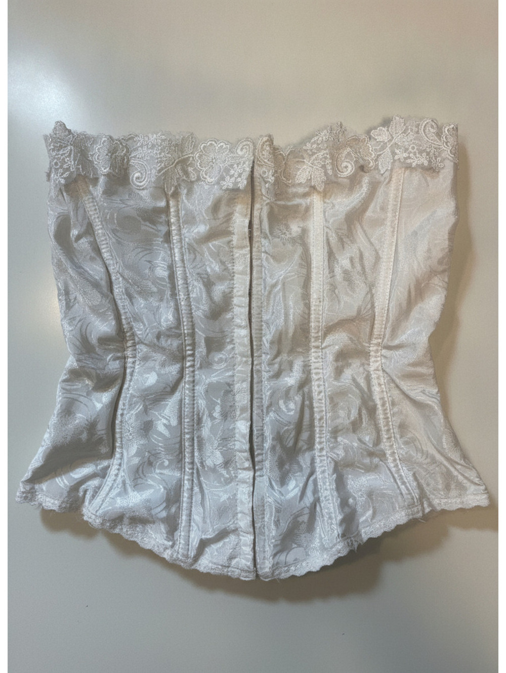 Frederick's of Hollywood vintage white satin corset ethereal angelic fairycore